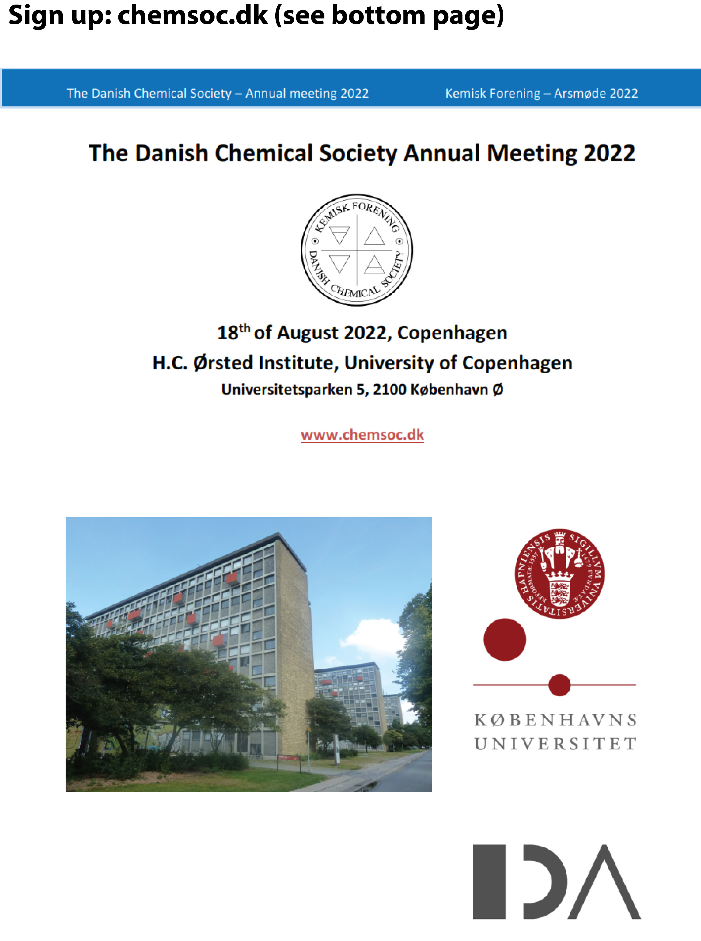 Kemisk Forenings Årsmøde 2022 / Annual meeting of The Danish Chemical Society