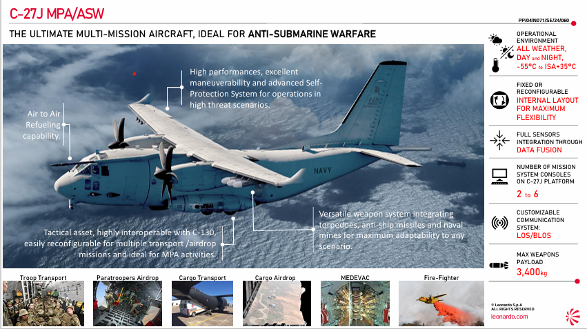 Maritime Patrol Aircraft (C-27J) from Leonardo Aircraft